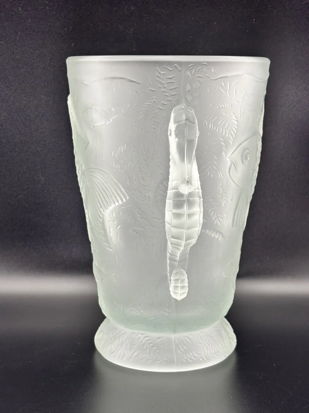 Vintage Barolac Art Deco Czech Frosted Satin Pressed Glass Vase
